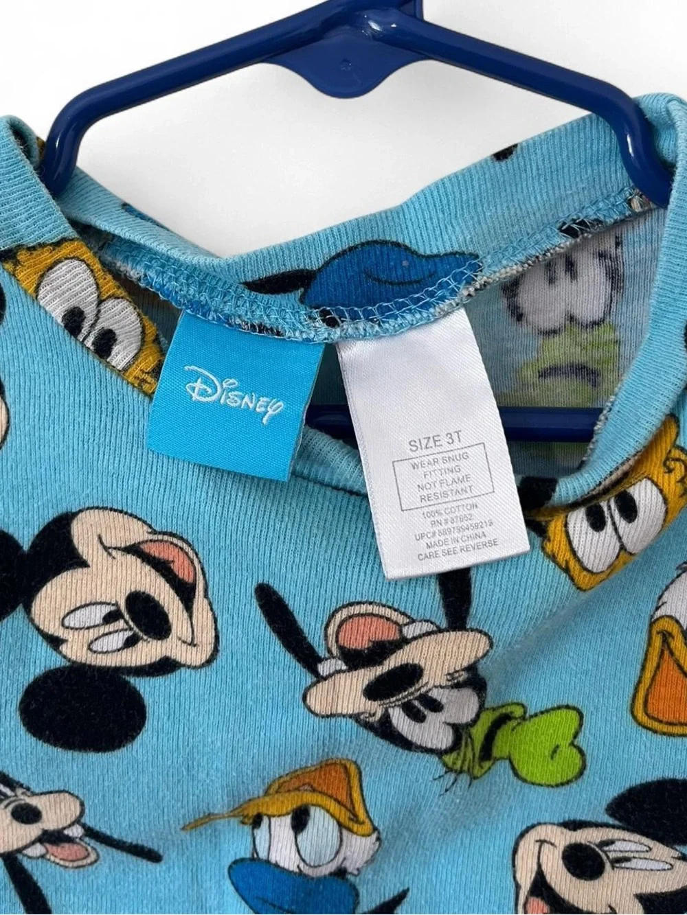 Toddler 3T Disney Unisex Short Sleeve Pajama Top Mickey Mouse Donald Duck Goofy